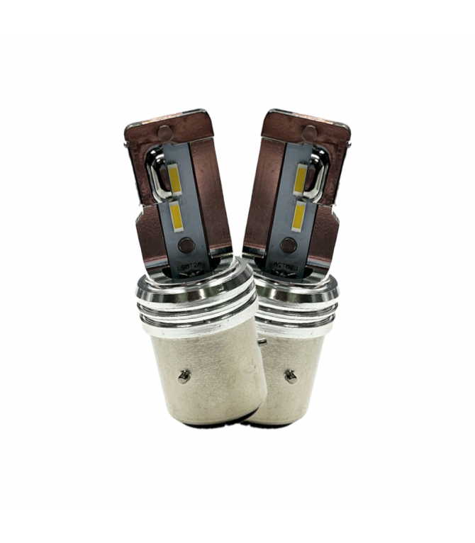 AMPOULES LED BA21D A BAIONNETTE 6V CODE/PHARE BLANC LA PAIRE
