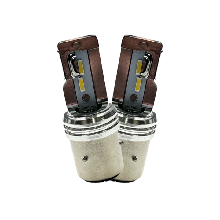 Ampoules led ba21d a baionnette 6v code/phare blanc la paire