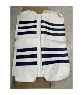 OCCASION++ HOUSSE BANQUETTE AR MEHARI BLANC RAYÉ BLEU