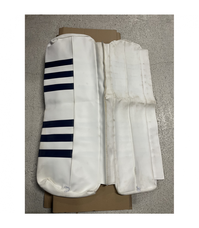 OCCASION++ HOUSSE BANQUETTE AR MEHARI BLANC RAYÉ BLEU