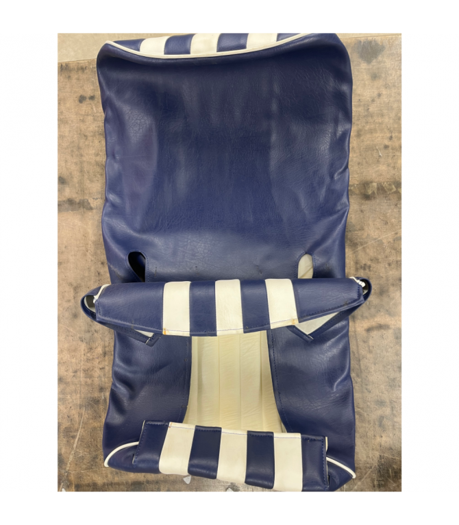 OCCASION GARNITURE SIEGE AV MEHARI BLEU RAYÉ BLANC