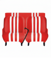 LOT DE 2 SIÈGES AVANT ET BANQUETTE ARRIÈRE EN SKAÏ ROUGE ET BLANC POUR MÉHARI