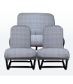 ENSEMBLE SIEGES AVANT + BANQUETTE ARR COMPLET ECOSSAIS SYMETRIQUE POUR 2CV