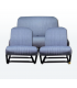 ENSEMBLE SIEGES AVANT + BANQUETTE ARR COMPLET JEANS CLAIR SYMETRIQUE POUR 2CV