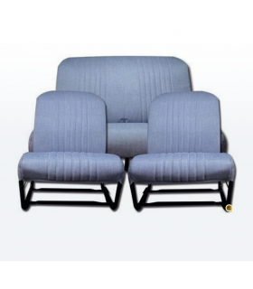 ENSEMBLE SIEGES AVANT + BANQUETTE ARR COMPLET JEANS CLAIR SYMETRIQUE POUR 2CV