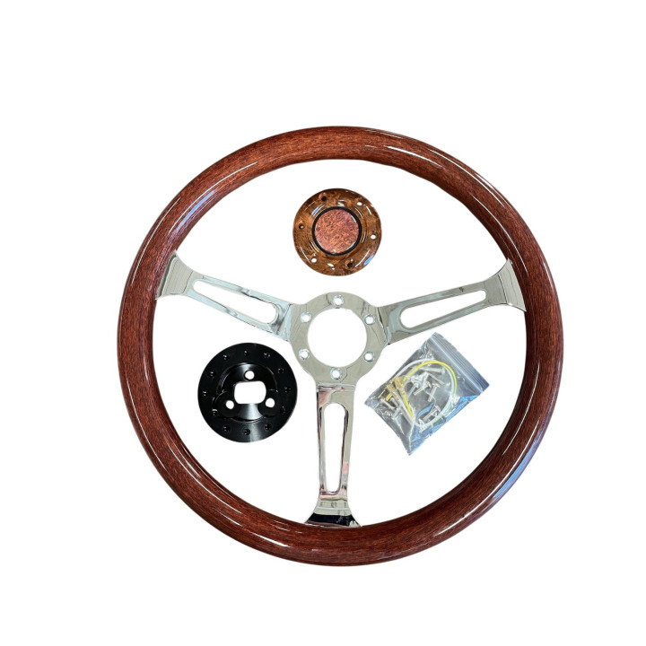 VOLANT BOIS DIAM 35 AVEC MOYEU ET VISSERIE